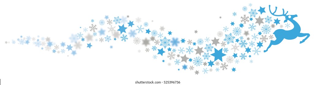 Snowflakes, reindeer and stars on the white background. Eps 10 vector file.