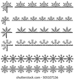 Snowflakes ribbons set