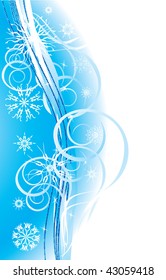 Snowflakes. Romance Christmas background. Vector