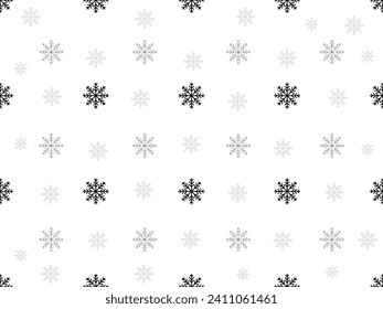 Snowflakes seamless background on white background. Vector illustration