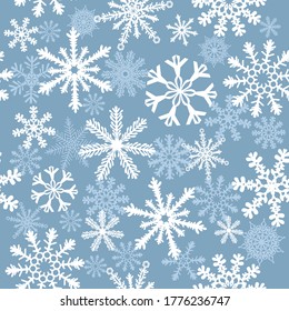 Snowflake's seamless background. Vector illustration
