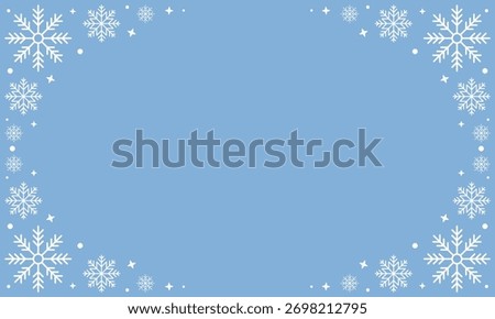 Snowflakes seamless border. Snowflakes seamless pattern. Snow border frame. Template for winter design. Vector illustration