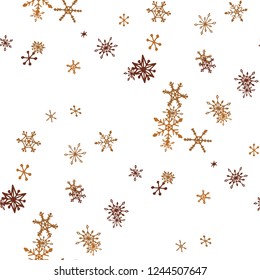 Snowflakes. Seamless Christmas Texture with Cute Childish Snowflakes Hand Drawn in Doodle Style. Seamless Background for Christmas Decoration, Textile, Paper. Vector Holiday Texture.