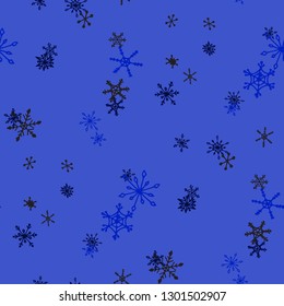 Snowflakes. Seamless Christmas Texture with Cute Simple Snowflakes Hand Drawn in Doodle Style. Seamless Background for Christmas Decoration, Print, Dress. Vector Holiday Texture.