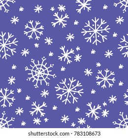 snowflakes seamless doodle pattern