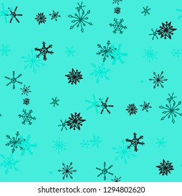 Snowflakes. Seamless Holiday Pattern with Cute Childish Snowflakes Hand Drawn in Doodle Style. Seamless Background for Christmas Decoration, Print, Dress. Vector Holiday Texture.