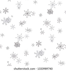 Christmas New Year Seamless Pattern Snowflakes Stock Vector (Royalty ...