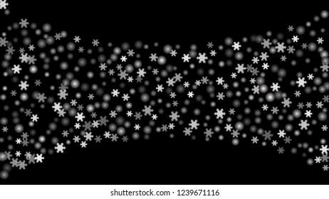 Snowflakes. Seamless Holiday Pattern with Funny Childish Snowflakes Hand Drawn in Doodle Style. Seamless Background for Christmas Decoration, Brochure, Cover. Vector Holiday Texture.

