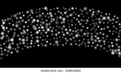 Snowflakes. Seamless Holiday Pattern with Funny Childish Snowflakes Hand Drawn in Doodle Style. Seamless Background for Christmas Decoration, Brochure, Cover. Vector Holiday Texture.
