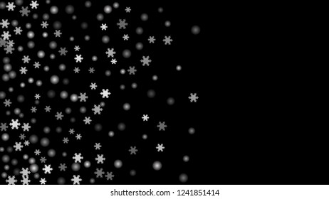 Snowflakes. Seamless Holiday Pattern with Funny Childish Snowflakes Hand Drawn in Doodle Style. Seamless Background for Christmas Decoration, Brochure, Cover. Vector Holiday Texture.
