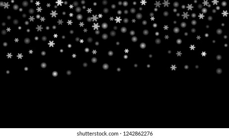 Snowflakes. Seamless Holiday Pattern with Funny Childish Snowflakes Hand Drawn in Doodle Style. Seamless Background for Christmas Decoration, Brochure, Cover. Vector Holiday Texture.
