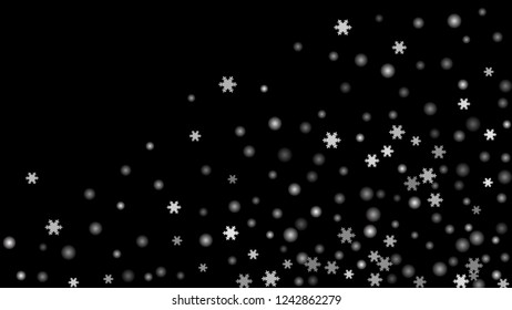 Snowflakes. Seamless Holiday Pattern with Funny Childish Snowflakes Hand Drawn in Doodle Style. Seamless Background for Christmas Decoration, Brochure, Cover. Vector Holiday Texture.
