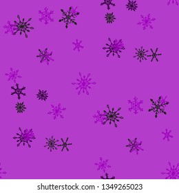 Snowflakes. Seamless Holiday Pattern with Lovely Simple Snowflakes Hand Drawn in Doodle Style. Seamless Background for Christmas Decoration, Banner, Card. Vector Holiday Texture.