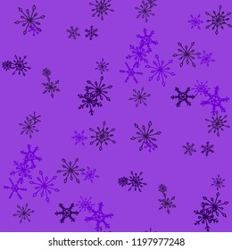 Snowflakes. Seamless Holiday Texture with Pretty Childish Snowflakes Hand Drawn in Doodle Style. Seamless Background for Christmas Decoration, Cloth, Dress. Vector Holiday Texture.