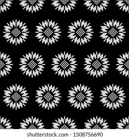 Snowflakes. Seamless knitted pattern. A warm sweater. Knitted mosaic. Can be used for wallpaper, textile, invitation card, wrapping, web page background.