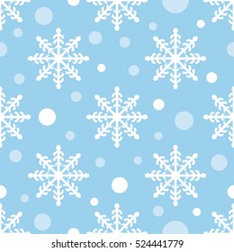 Snowflakes Seamless pattern Background for Christmas and New year. Celebration. Vector Illustration. Winter Weather