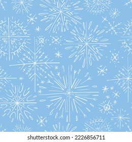Snowflakes. Seamless pattern. Beautiful illustration.