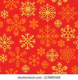 Snowflakes seamless pattern, cartoon style vector illustration.