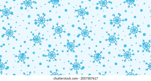 El patrón de los copos de nieve es fluido. Ilustración vectorial de fondo de Navidad. Para envolver papel, diseño, postal, tela, ropa de bebé, cuarto de bebé. Concepto de Navidad y Año Nuevo.