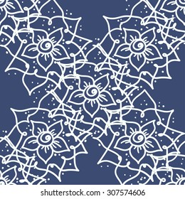 Snowflakes seamless pattern. Christmas background. Winter snow.