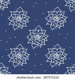 Snowflakes seamless pattern. Christmas background. Winter snow.
