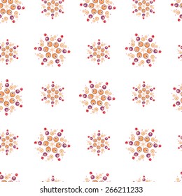 Snowflakes seamless pattern. Christmas pattern. New year colorful background. Vector regular texture. Can be used for wrapping and paper.