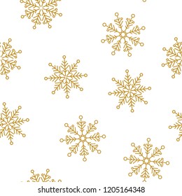 Snowflakes seamless pattern for Christmas packaging, textiles, wallpaper vector illustration