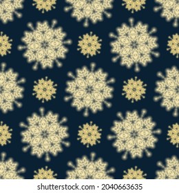 Patrón de copos de nieve sin fisuras para el embalaje de Navidad, textiles, ilustración de nieve.
