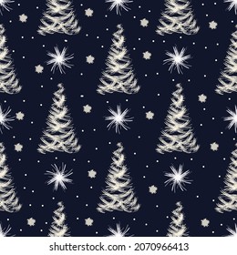 Patrón de copos de nieve sin fisuras para el embalaje de Navidad, textiles, ilustración de nieve.
