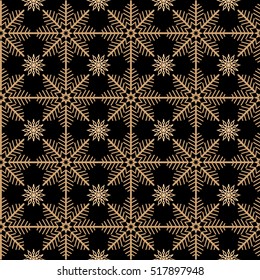 Snowflakes seamless pattern for Christmas packaging, textiles, wallpaper vector illustration.