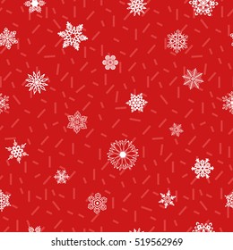 Snowflakes seamless pattern for Christmas packaging, textiles, wallpaper vector illustration.