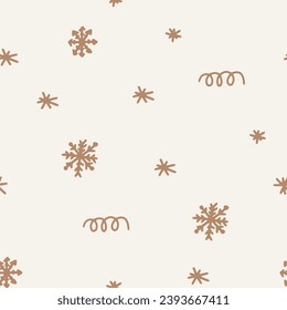 Snowflakes seamless pattern. Christmas print. Background for wrapping paper, packaging, gift wrap, scrapbooking, stationary, wallpaper, textile prints
