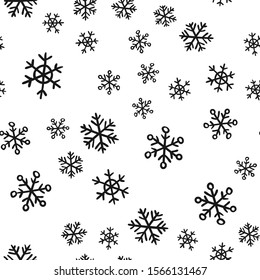 Snowflakes seamless pattern. Christmas season snow texture background.