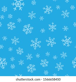 Snowflakes seamless pattern. Christmas season snow texture background.