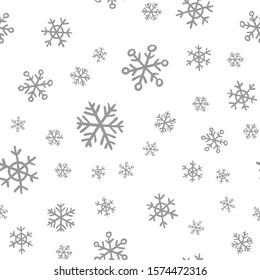 Snowflakes seamless pattern. Christmas season snow texture background.