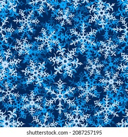 snowflakes seamless pattern. christmas texture for fabric, wrapping, wallpaper. Decorative print. Vector illustration