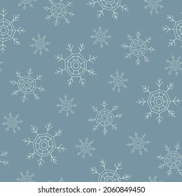Schneeflocken nahtloses Muster Handgezeichnete Winterdoodgrafik.Weihnachtsmuster