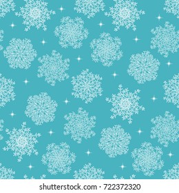 Snowflakes seamless pattern. Holiday background. Vector illustration.