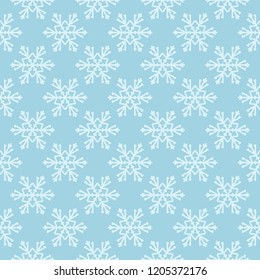 Snowflakes. Seamless pattern. Navy blue and white winter ornament. Background for textile and wallpapers