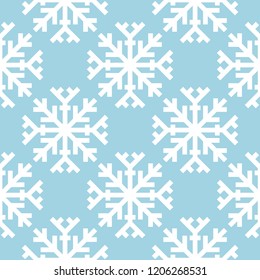 Snowflakes. Seamless pattern. Navy blue and white winter ornament. Background for textile and wallpapers