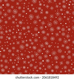 Snowflakes - seamless pattern for the New Year holiday. The texture of winter patterns for the design of fabrics, wallpapers and packaging.