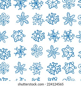 snowflakes seamless pattern, for new year and christmas card and background, vector eps 8 