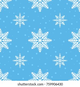 Snowflakes seamless pattern. New Year and Christmas winter holiday background. Vector illustration.