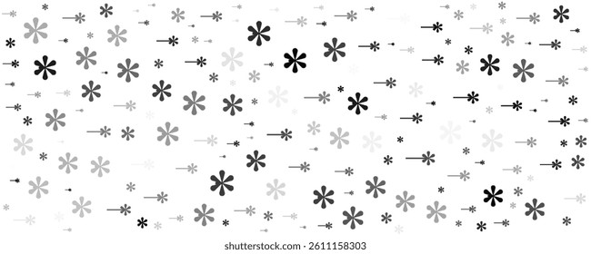 Snowflakes seamless pattern on white. Winter festive background.