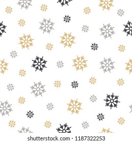 Snowflakes seamless pattern scribble drawing isolated background