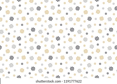 Snowflakes seamless pattern scribble drawing isolated background