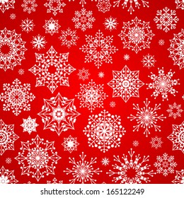 Snowflakes seamless pattern, snow background. Vector illustration