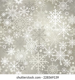 Snowflakes seamless pattern, snow background. Vector