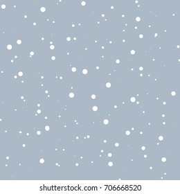 Snowflakes seamless pattern, snow background. Seamless pattern with white snowflakes on the blue background. 
