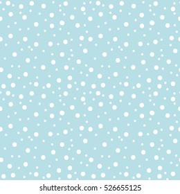 Snowflakes Seamless Pattern. Snow Falls Background. Vector Illustration